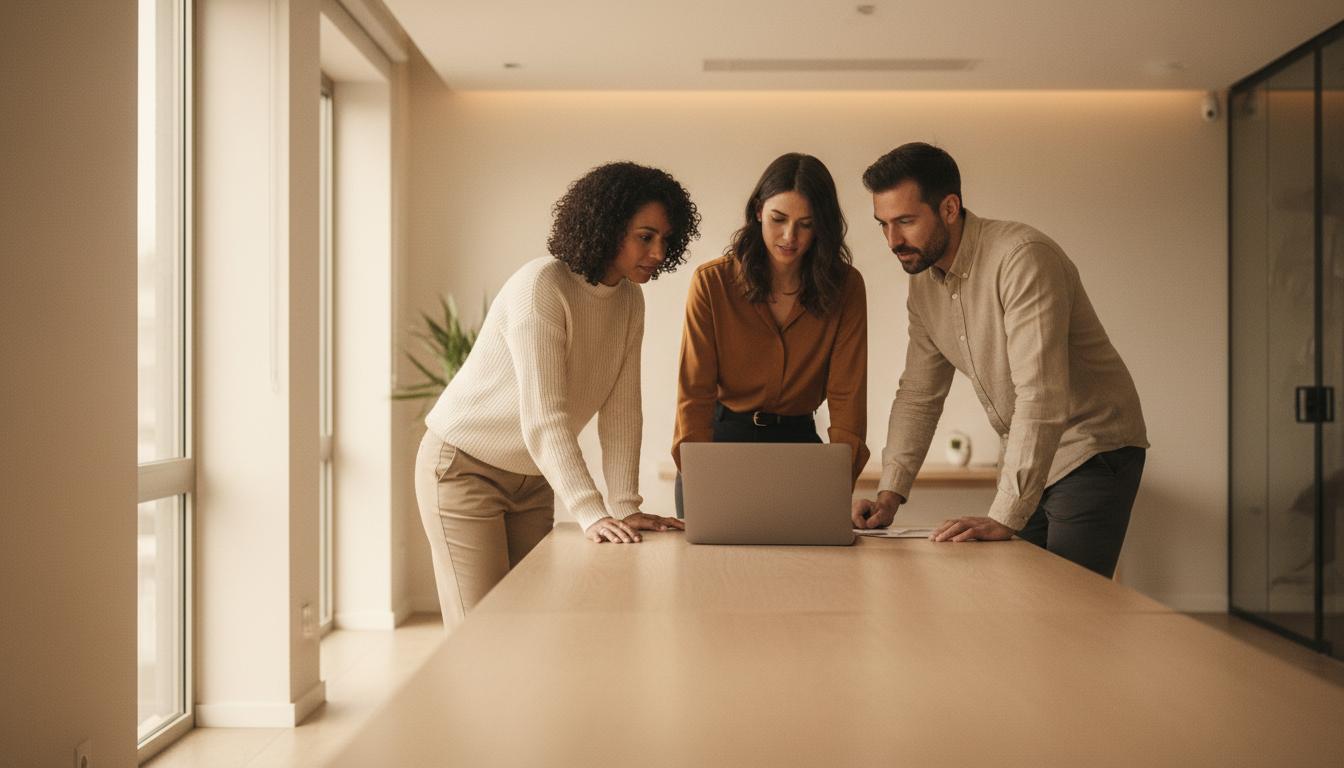 Sanare team collaborating on marketing strategy